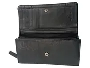 Vorschaubild 2 von Geldbörse Damen Leder Schwarz Klassisch Portemonnaie 19x10cm