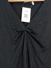 Vorschaubild 2 von Damen Top Kurzarm Lyocell Uni Raffungen Schwarz Gr. 44/XXL