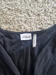 Vorschaubild 4 von Damen Top Kurzarm Lyocell Uni Raffungen Schwarz Gr. 44/XXL