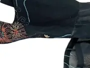 Vorschaubild 4 von EDC Damen Bluse Schwarz Grafisch Muster Langarm Seide XS