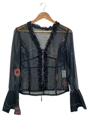 Vorschaubild 1 von EDC Damen Bluse Schwarz Grafisch Muster Langarm Seide XS