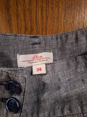 Vorschaubild 5 von Damen Stoffhose Leinenhose Gr. 34 XS Grau Meliert