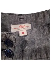 Vorschaubild 4 von Damen Stoffhose Leinenhose Gr. 34 XS Grau Meliert