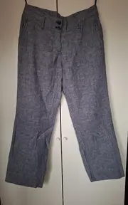 Vorschaubild 7 von Damen Stoffhose Leinenhose Gr. 34 XS Grau Meliert