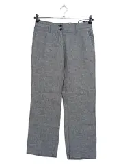 Vorschaubild 1 von Damen Stoffhose Leinenhose Gr. 34 XS Grau Meliert