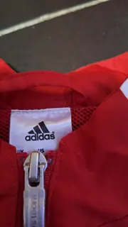 Vorschaubild 2 von Trainingsjacke Kinder Gr. 140 Rot Weiß Sportjacke 3 Streifen