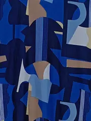 Vorschaubild 3 von Damen Langarmshirt Mesh Abstraktes Muster Gr. 38 Blau