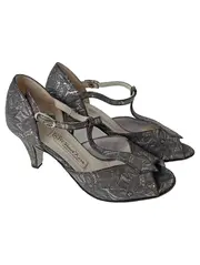 Vorschaubild 1 von Tanzschuhe Damen 35 Silber Elegant Vintage Peeptoe T-Bar