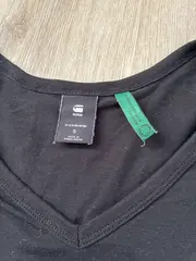 Vorschaubild 3 von Damen T-Shirt V-Ausschnitt Schwarz Logo Basic Gr. S