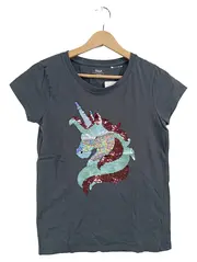Vorschaubild 1 von Kinder T-Shirt Gr. 158 Grau Pailletten Einhorn Casual