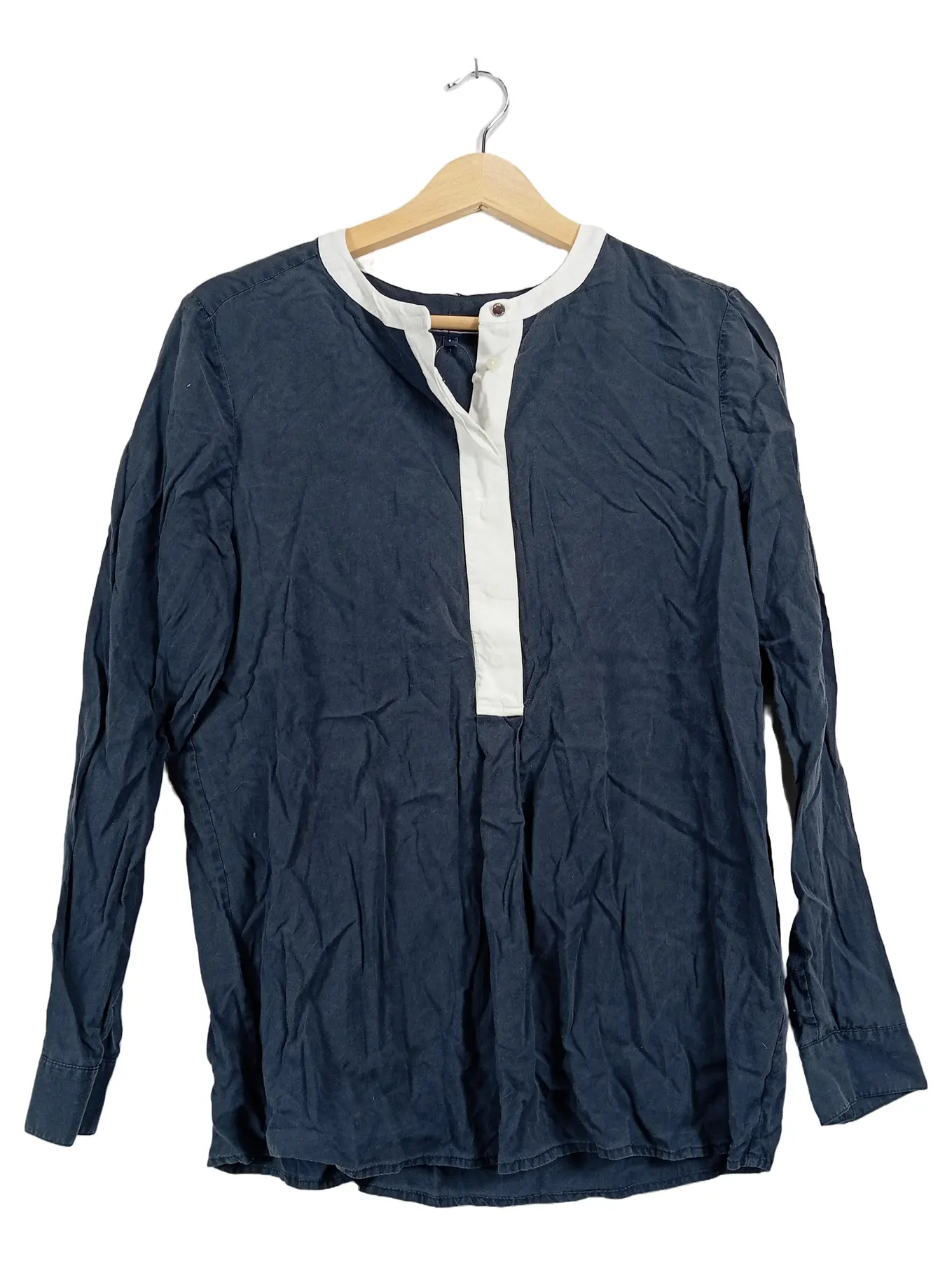 TOMMY HILFIGER Damen Bluse Business Langarm Blau Gr. 36/S Lyocell