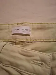 Vorschaubild 4 von Collection Damen Jeans Straight Leg Gr. 44 Gelb Cropped Fransen