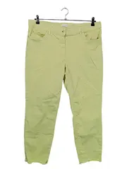 Vorschaubild 1 von Collection Damen Jeans Straight Leg Gr. 44 Gelb Cropped Fransen