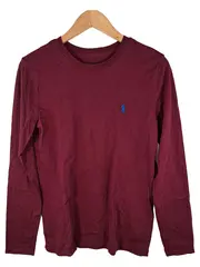 Vorschaubild 1 von Damen Langarmshirt Rot Gr. 36 S Logo Baumwolle