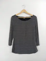 Vorschaubild 2 von Premium Damen Bluse Gr. 40 L Schwarz Geometrisch 3/4-Arm Business