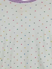 Vorschaubild 3 von Langarmshirt Mädchen Gr. 152 Weiß Bunte Sterne Spitzenbesatz