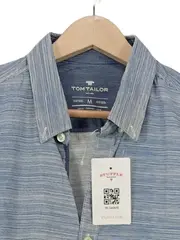 Vorschaubild 2 von Kurzarmhemd Herren Gr. M Blau Gestreift Fitted Baumwolle