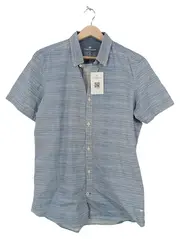 Vorschaubild 1 von Kurzarmhemd Herren Gr. M Blau Gestreift Fitted Baumwolle