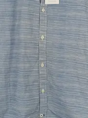Vorschaubild 5 von Kurzarmhemd Herren Gr. M Blau Gestreift Fitted Baumwolle