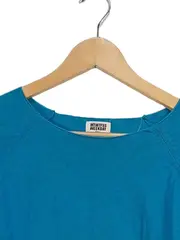 Vorschaubild 5 von Damen Pullover Langarm Türkis Gr. M Baumwolle Leinen Basic
