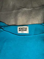 Vorschaubild 4 von Damen Pullover Langarm Türkis Gr. M Baumwolle Leinen Basic