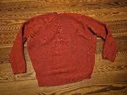 Vorschaubild 2 von Damen Pullover V-Ausschnitt Orange Gr. M Baumwolle Strick