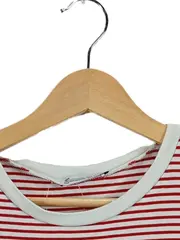 Vorschaubild 4 von Damen T-Shirt Gr. 40/L Rot Gestreift Kurzarm Baumwolle Freizeit