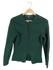 Vorschaubild 1 von Damen Strickjacke Gr. S Grün Reißverschluss Strukturmuster