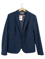 Vorschaubild 1 von Damen Blazer Gr. 42 Blau Meliert Business Jacke Polyester