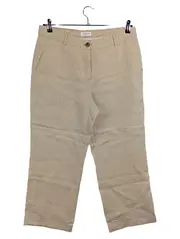 Vorschaubild 1 von Damen Stoffhose Leinen Mix Gr. 42/XL Beige Gestreift Klassisch