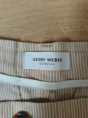 Vorschaubild 5 von Damen Stoffhose Leinen Mix Gr. 42/XL Beige Gestreift Klassisch