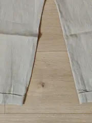 Vorschaubild 3 von Damen Stoffhose Leinen Mix Gr. 42/XL Beige Gestreift Klassisch