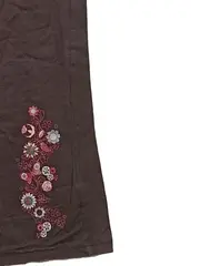 Vorschaubild 3 von Kikstar Stoffhose Mädchen Gr. 164 Braun Blumen Stickerei Baumwolle