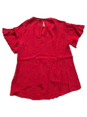 Vorschaubild 3 von Woman Damen T-Shirt Shirt Rot Rüschen Feminin Gr. 36 S Kurzarm