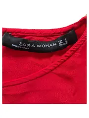Vorschaubild 2 von Woman Damen T-Shirt Shirt Rot Rüschen Feminin Gr. 36 S Kurzarm