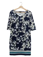 Vorschaubild 1 von Damen Freizeitkleid Blumenmuster Blau Gr. 34