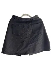 Vorschaubild 2 von Damen Jeansrock Gr. L/40 Grau A-Linie Knopfleiste