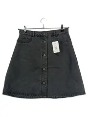 Vorschaubild 1 von Damen Jeansrock Gr. L/40 Grau A-Linie Knopfleiste