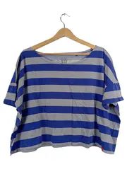 Vorschaubild 1 von Damen T-Shirt Gr. L gestreift blau grau Cropped Casual