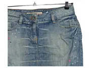 Vorschaubild 3 von Jeansrock Damen Blau Minirock Gr. S/36 Baumwolle Stickerei Freizeit