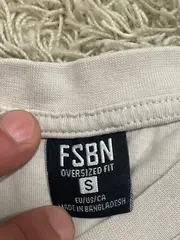 Vorschaubild 2 von FSBN Herren T-Shirt Casual Beige Gr. 46/S Oversized Fit