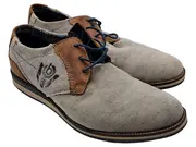 Vorschaubild 1 von Herren Schnürschuhe Gr. 44 Beige Canvas Leder Freizeitschuhe