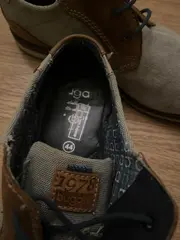 Vorschaubild 4 von Herren Schnürschuhe Gr. 44 Beige Canvas Leder Freizeitschuhe