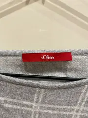 Vorschaubild 2 von Pullover Damen Gr. 36/S Grau Kariert 3/4-Arm Casual