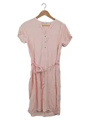 Vorschaubild 1 von Damen Freizeitkleid Hemdblusenkleid Gr. 38 M Rosa Casual