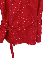 Vorschaubild 4 von Damen Bluse Rot Gepunktet Kurzarm Gr. M 38 Baumwolle