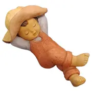 Vorschaubild 1 von Nina & Marco Figur schlafender Junge mit Hut Porzellan 7cm