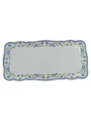 Vorschaubild 1 von Servierplatte Porzellan Weiß Blau Blumen Klassisch 23cm