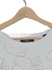 Vorschaubild 2 von Damen T-Shirt Gr. XL Weiß Floralmuster Stickerei Kurzarm Baumwolle