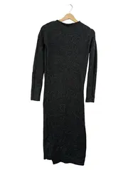 Vorschaubild 1 von Knit Strickkleid Damen Langarm Midi Grau Meliert Gr. M